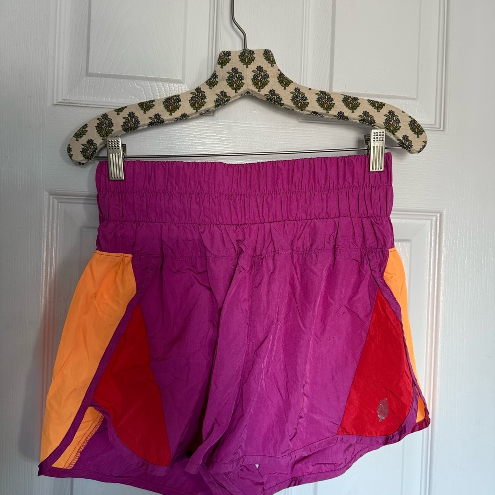 Free People Vibrant Purple and Orange Athletic Shorts